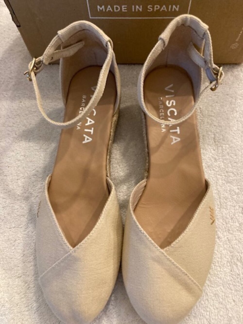 Viscata Espadrilles, Sz39, Ivory/Off-White